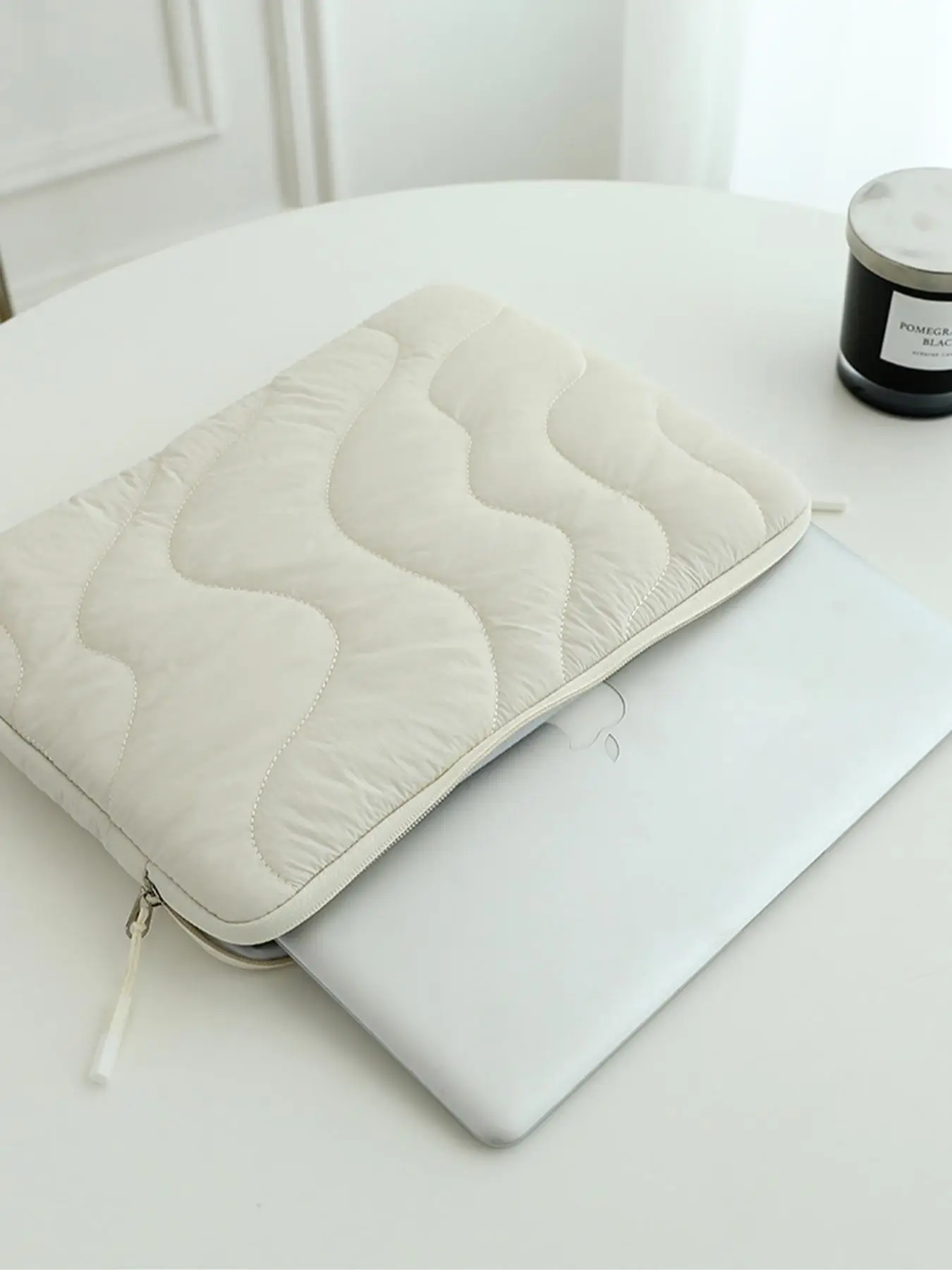 Solid Color Quilted Design Laptop Inner Bag, 2025 New Style Portable Shockproof Zipper Laptop Bag, Fashionable Laptop Inner Bag for Ipad Macbook Air M