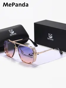 Vintage Ombre Frame Top Bar Design Aviator Sunglasses, Large Frame Sunglasses for Everyday Use, Fashion Accessories for Outdoor Activities, National Day Offers