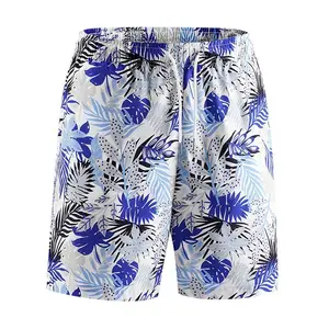 Men's Tropical Leaf Beach Shorts | Quick-Dry Elastic Waistband for Summer Vacation & Beach Days