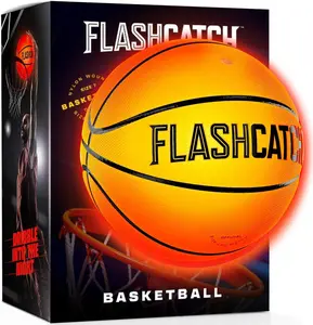 FlashCatch Light Up Basketball - Glow in The Dark - LED Sports Gear for Boys 8-15+ - Perfect Gift for Kids & Teens - Official Size 7 - Includes Batteries for 30 Hours of Play