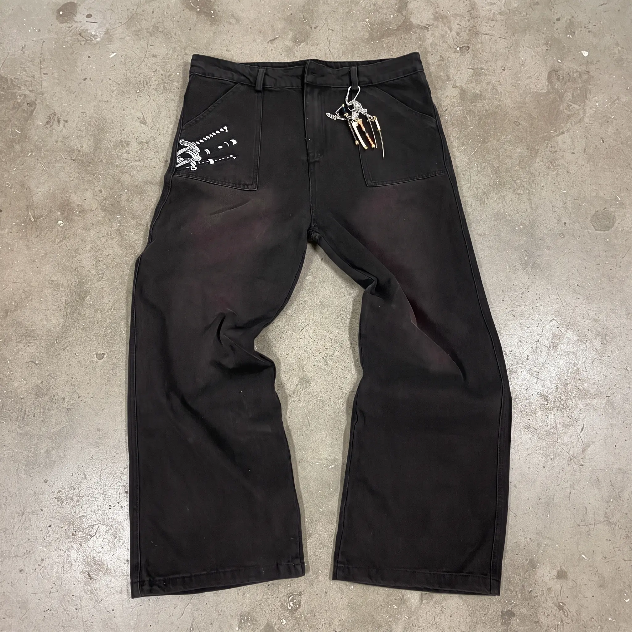 Anime Zoro "Nothing Happened" Jeans,One piece Menswear Streetwear Jeans,Includes Gift Key-Hanger Comfortable and Stylish Design,Gift for Fans
