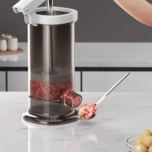 1-Piece Hand Sausage Filler - Plastic design with mincemeat attachment, perfect for stuffing sausages and meats, sausage filler, easy-to-use homemade sausage kitchen tool.