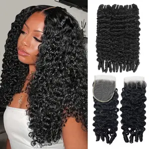 Burmese Curly Bundles With Closure 100% Human Hair Bundles With Closure 3PCS