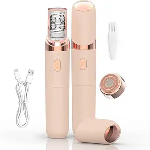 Hair removal device, women's facial hair removal device, 2-in-1 gently removes hair from the root, suitable for coarse and fine hair, 2026 new upgraded rechargeable electric hair removal device for women's face/legs/bikini area, smooth skin (rose gold)