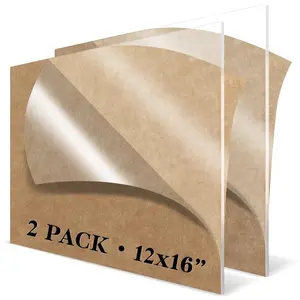 Cadram  Clear 12"x16" Acrylic Plexiglass Sheets 1/8 Inch Thick - 3mm Cut to Size Sheeting for Craft, Photo Frame, and DIY Projects - Transparent Plastic Board - Sneeze Guard and Wedding Sign Making