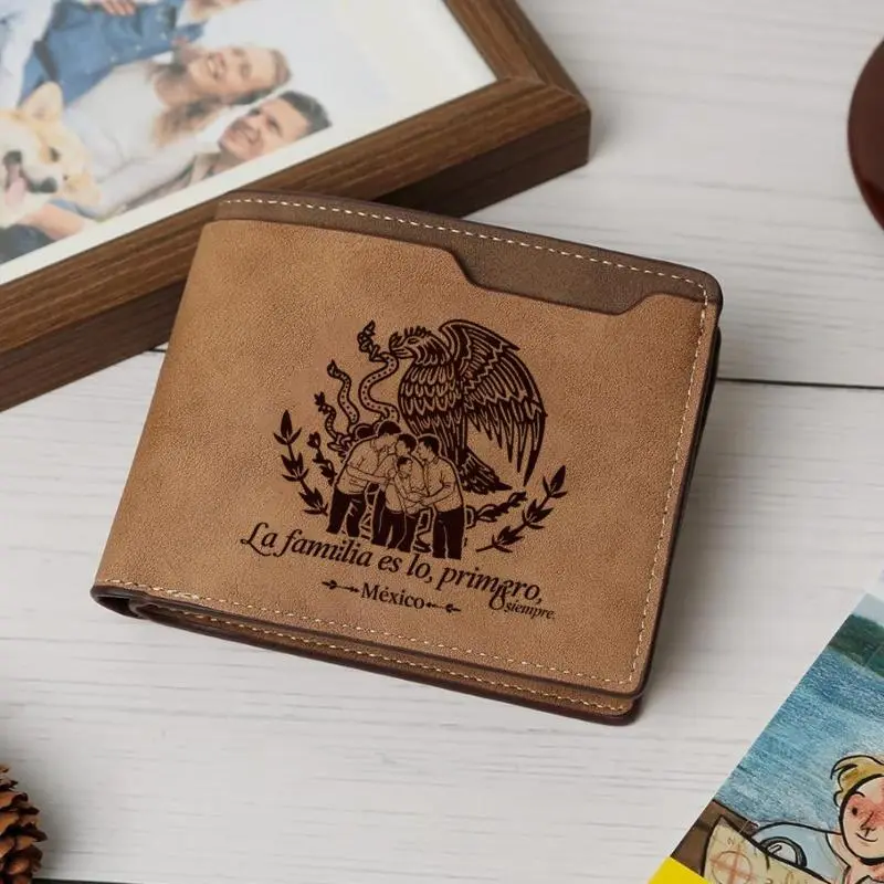 Mexico Heritage Family  Mexican, Orgullo, Familia, Herencia, Engraved wallet gift for Latinos, Cartera Para Hombre, Personality Handmade Wallet – Laser. Bold, unforgettable gift for your lover, father