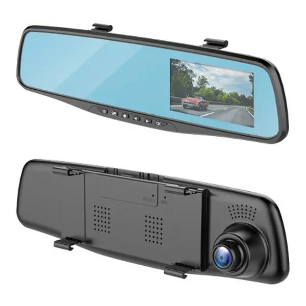 2-in-1 Smart Rear View Mirror & Built-In Dash Cam - Black