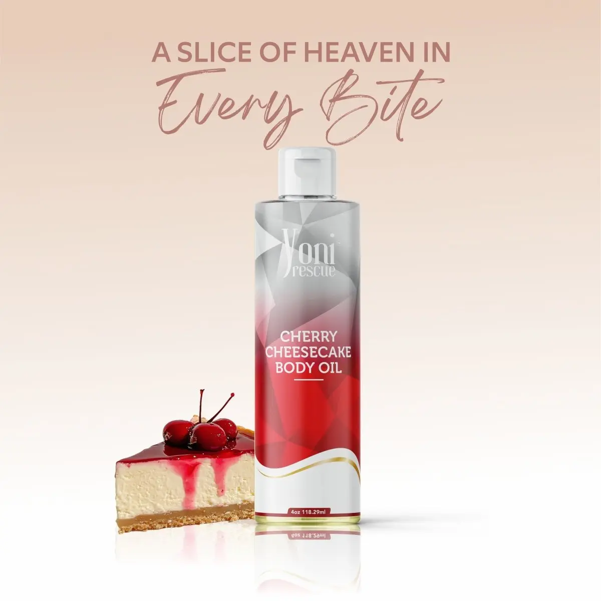 Cherry Cheesecake Body Oil, 4oz, with Apricot, Jojoba, Avocado Oils & Vitamin E Oil, Fast-Absorbing, Nourishes and Hydrates Skin, Body Care, jasmine and saffron layer Fragrance Moisturizer Hydrating