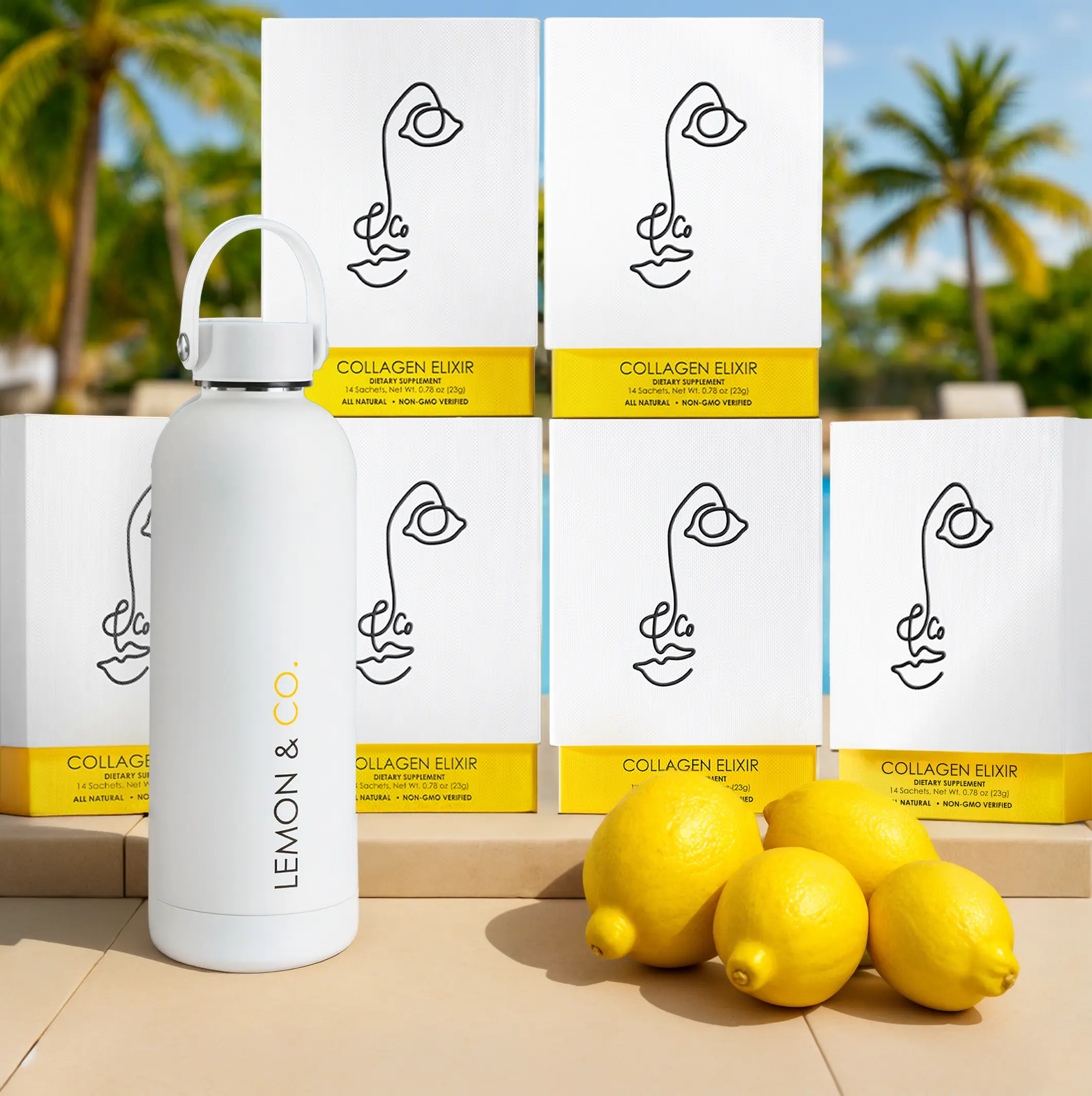 Liquid Collagen for Women 12-Week Bundle - High-Strength Collagen Water with Vitamin C and Organic Lemons. 5000mg Marine Collagen Peptides for Skin, Nails, Hair & Gut Health - Dietary Supplement