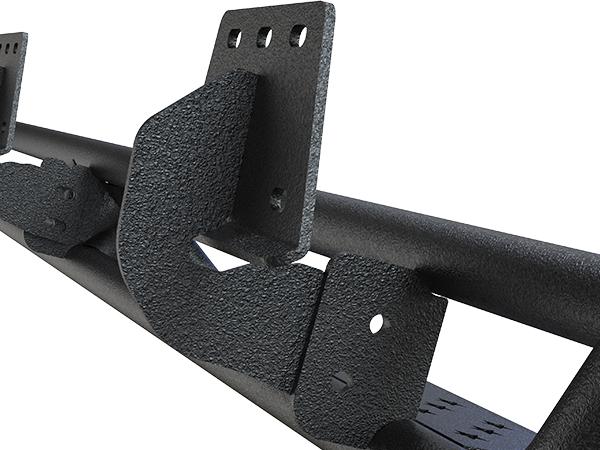 Dodge Ram 2019-2025 1500 New Body Style Crew Cab 4 Full Size Doors, 6" 2-Stairs Side Step Rails Coated Black Carbon Steel Nerf Bars ,Vehicle Accessories Automotive