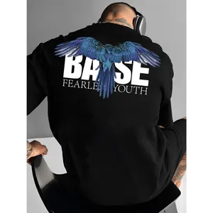 "BASE" Men's Fashion Printed Casual Short-sleeved double-sided T-shirt Spring and Summer Tops Comfortable Round Neck T-shirt Menswear