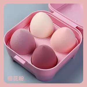 4 Pcs Makeup Sponge Set Beauty Sponge Foundation Blending Sponge, Flawless for Liquid, Cream, and Powder, Multi-colored Makeup Sponges with Storage Box