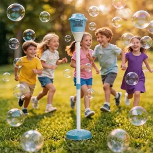 Kids Automatic Bubble Machine Blower with Lights Rechargeable Outdoor Spring Summer Toys Easter Children's Day Gift Multifunction Bubble Maker #GLOBAL PICKS