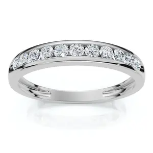 1/4Ct Lab Grown Channel Set Diamond Wedding Ring 14k Gold or Platinum