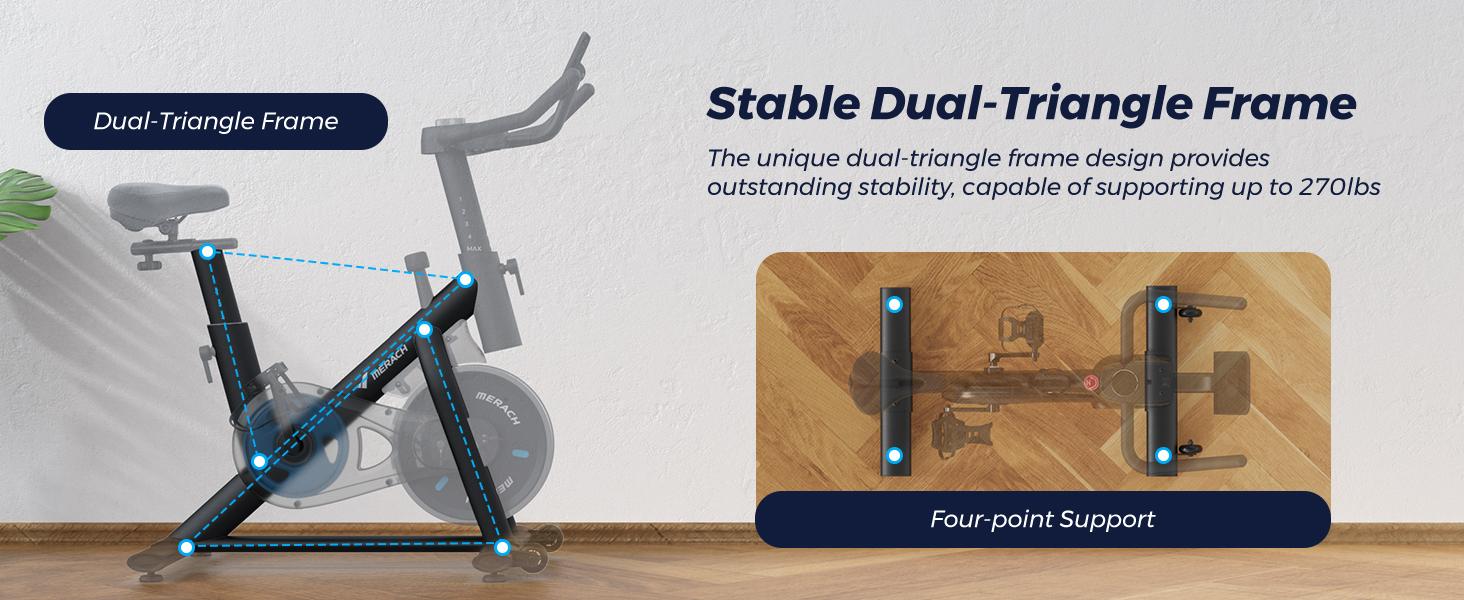 Merach Exercise Bike with New RPM Game Mode for Home Stationary Bike Enhanced Electronic with Holder Silent Belt Drive and Comfortable Seat Cushion for Cardio Workout Exclusive App ,Tablet Mount and Fitness Courses