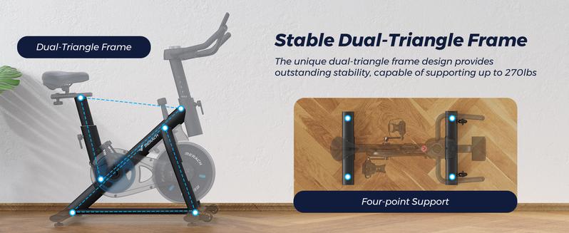 Merach Exercise Bike with New RPM Game Mode for Home Stationary Bike Enhanced Electronic with Holder Silent Belt Drive and Comfortable Seat Cushion for Cardio Workout Exclusive App ,Tablet Mount and Fitness Courses