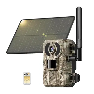 2.7K Cellular Trail Camera 5rd Generation 4G LTE with Solar Panel, Live Video Game Camera Include SIM Card with 360° Pan Tilt, Motion Activated, 2K Color Night Vision, No Wi-Fi, IP65 for Wildlife, Suitable for Home, Outdoor and Travel