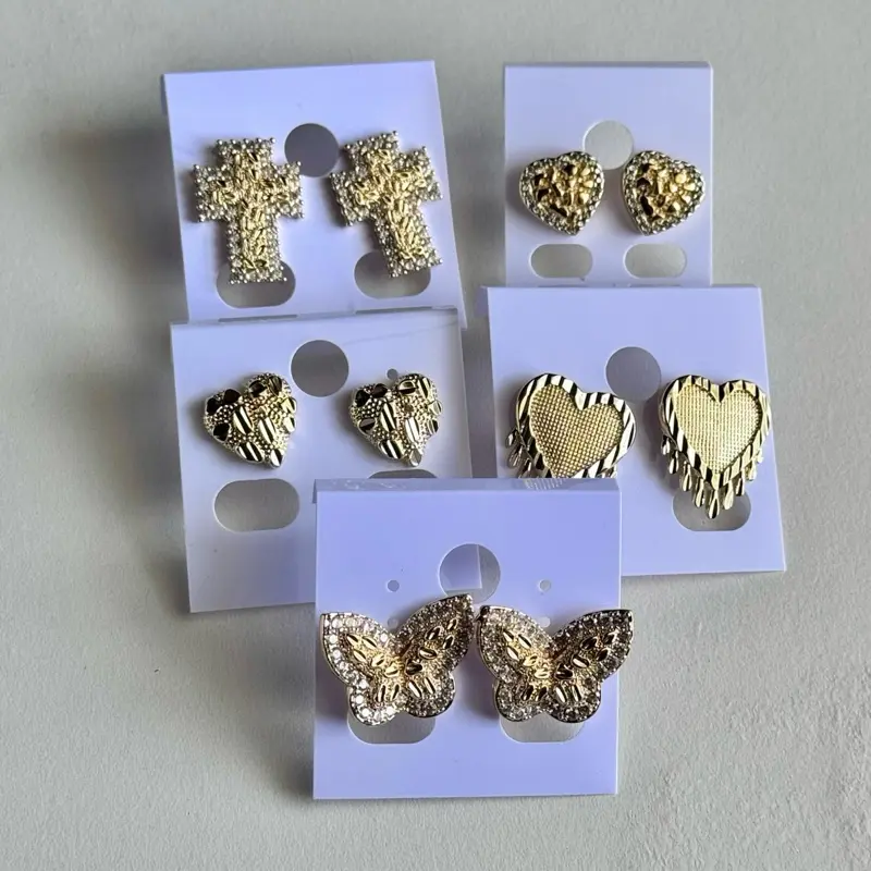Heart Nugget Earrings Gold Plated