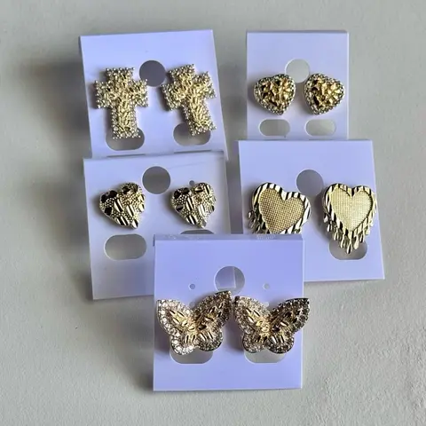Heart Nugget Earrings Gold Plated
