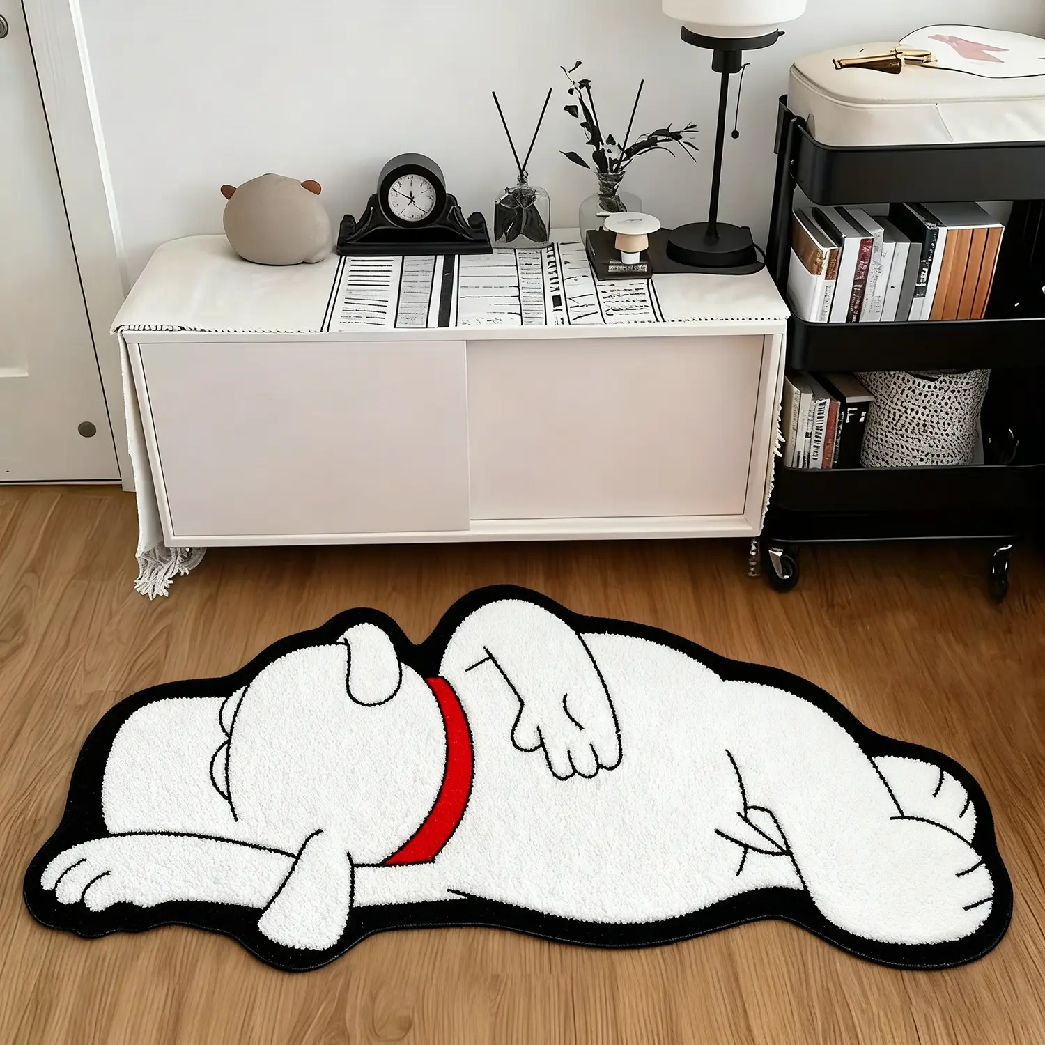 Fun Cartoon Dog Carpet, Creative Home Decor, Soft Non-Slip Washable Area Rug, Indoor Use, Living Room Bedroom Balcony Study Closet, Cartoon Pattern Rug