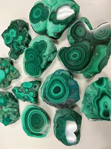 Malachite half Polished