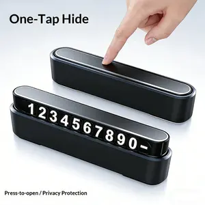 New temporary parking sign with dual numbers, alloy car relocation phone number sign, high-end car accessories
