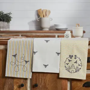 Golden Bees Tea Towel Set of 3