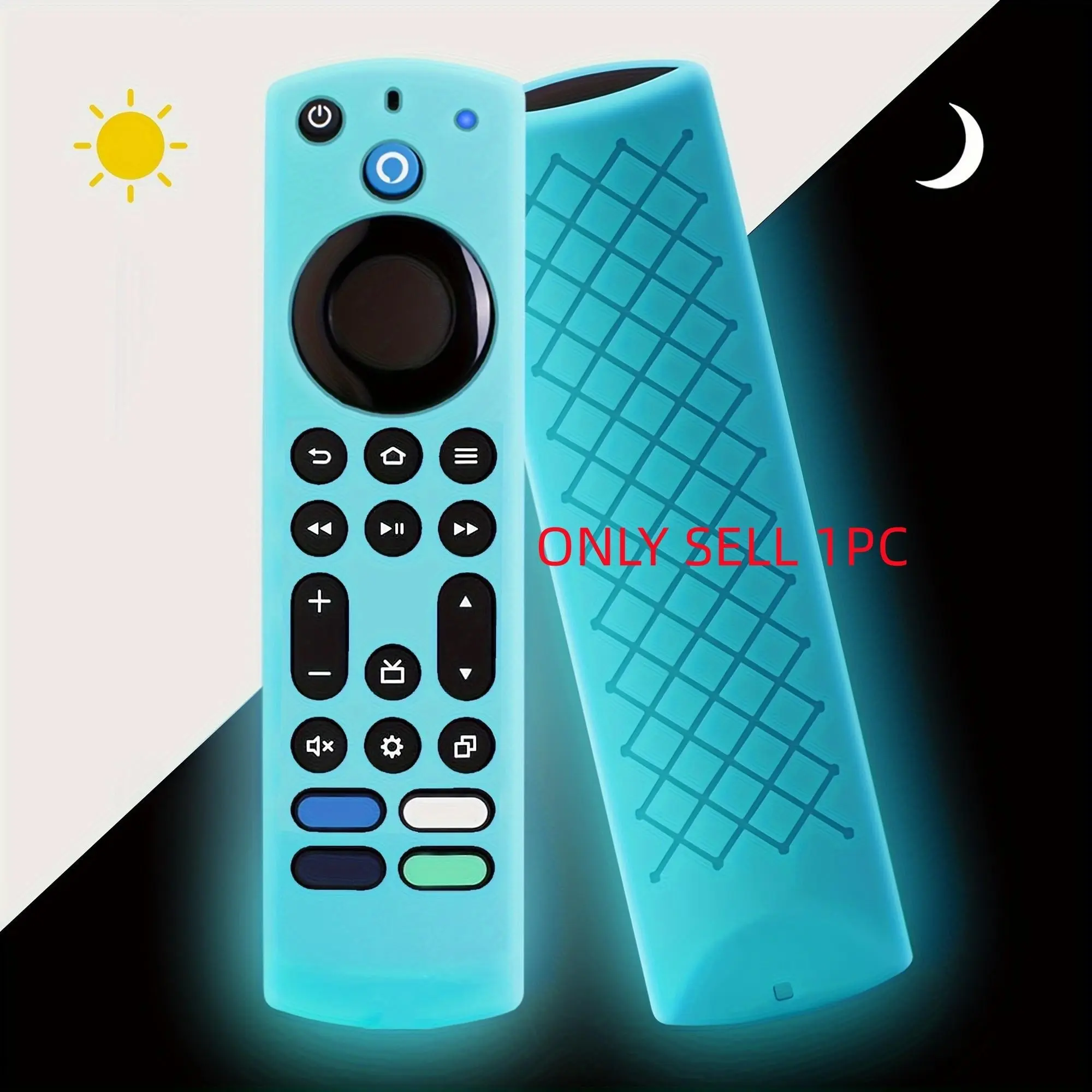 Luminous Silicone Remote Control Cover, Durable Cover, Compatible with Firestick 4K Max/toshiba/insignia/pioneer/omni Series, Includes Lanyard