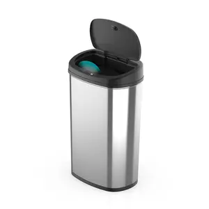 Ninestars DZT-50-22, 13.2 GALLONS / 50 LTRS, Stainless Steel, Motion Sensor Trash Can, Touchless Garbage Bin