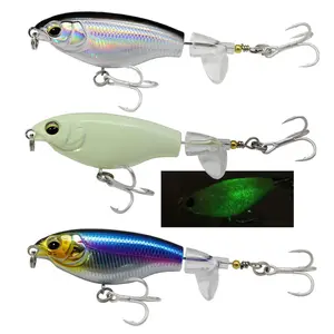 3-PCS Whopper Popper Fishing Lure for Bass Top Water Bass Pencil Plopper Fishing Lures Bass Lures Topwater Bait for Bass and Pike Topwater Lures Freshwater or Saltwater