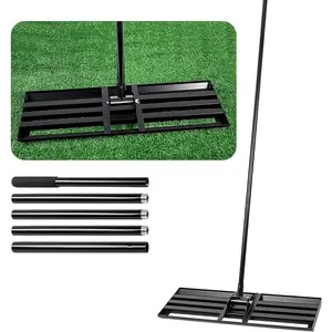 Lawn Leveling Rake, 30x10 Inch Carbon Soil Leveler with 78" Long Handle, Perfect for Yard, Golf Field, Dirt & Ground Surfaces