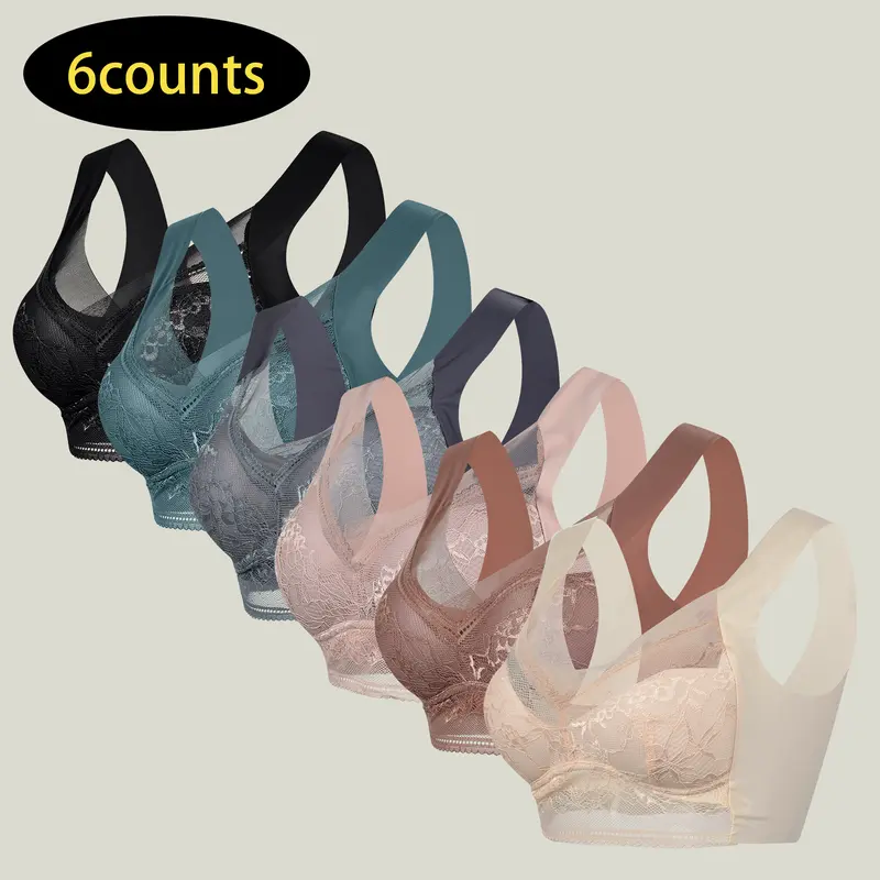【6counts】Backless seamless lift bra for women invisible under clothes no lines Basic Womenswear Lace 6Pcs push bra bras women strapless bra