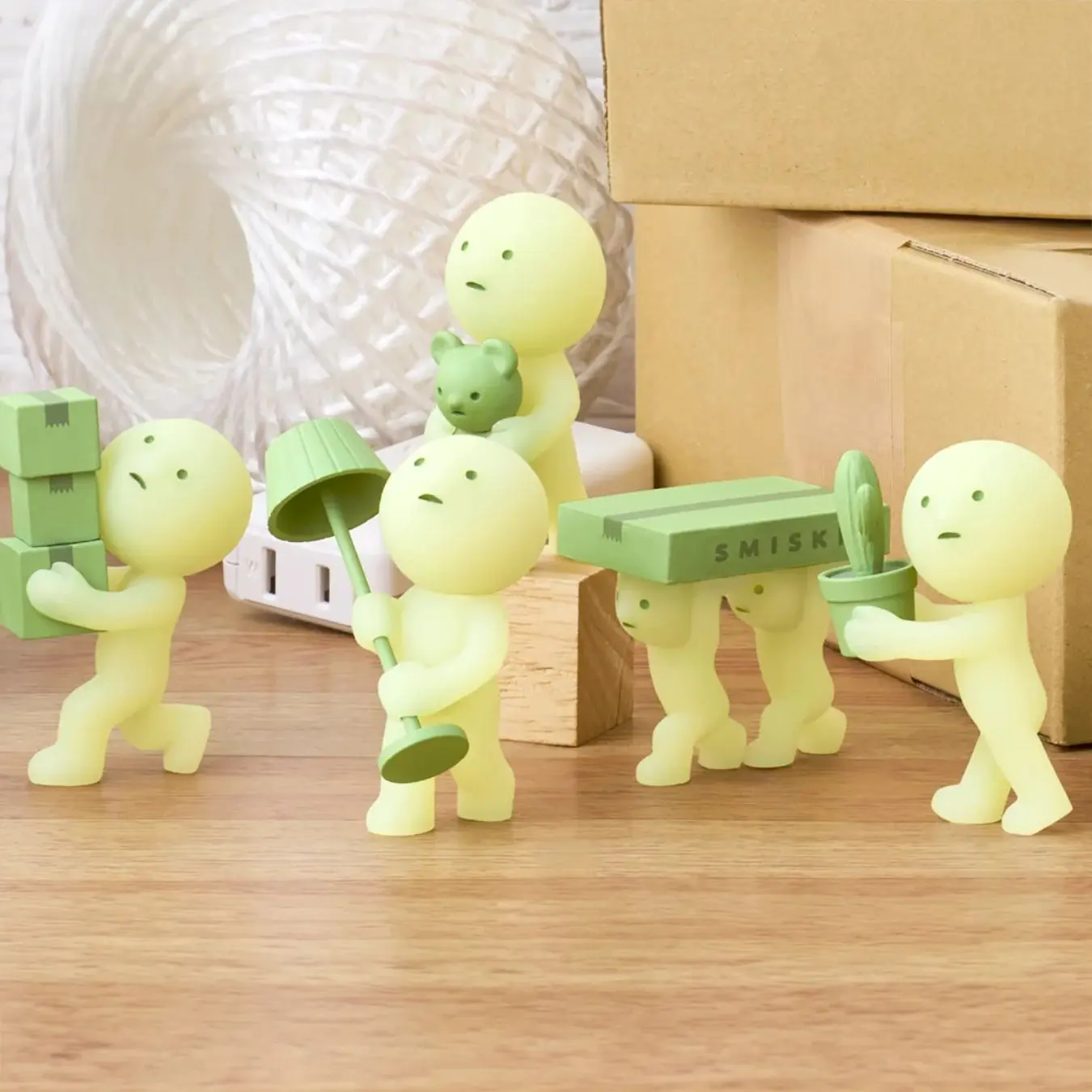 Smiski Moving Series Blind Box | Sealed Glow in The Dark Mini Figure Collectible Surprise Gift