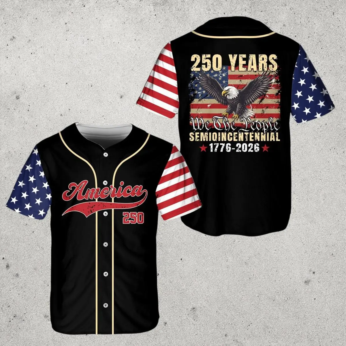 America 250th Anniversary Baseball Jersey 250 Years Of Freedom Jersey Bald Eagle