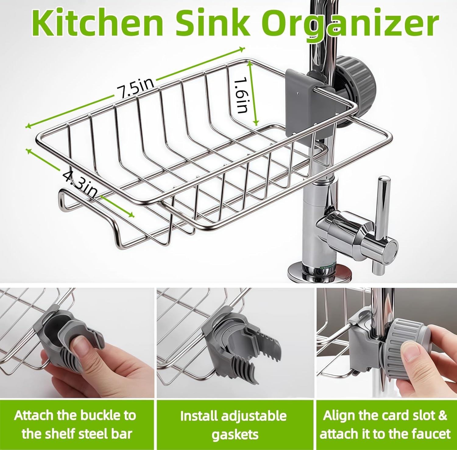 Stainless Steel Faucet Sponge Drain Rack, Multi-Purpose Kitchen & Bathroom Hanging Storage Shelf, No Tools Needed Adjustable Acrylic Straw Holder blade stand cork door hangers Stainless Steel Faucet Sponge Drain Rack, Multi-Purpose Kitchen & Bathroom Hanging Storage Shelf, No Tools Needed Adjustable Acrylic Straw Holder blade stand cork door hangers