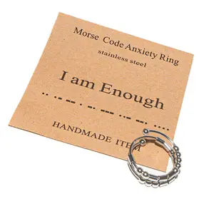 Morse Code I Am Enough Fidget Ring