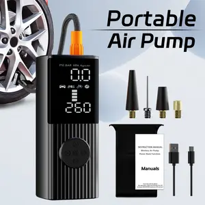 Tire Inflation Portable Air Compressor, 150PSI & 10000mAh Faster and Powerful Cordless Air Inflator for Car Tires Car Accessories with Digital Screen, Flashlight for Cars, Bike, Inflatables, Balloons