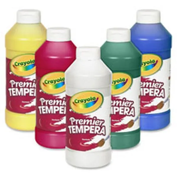 Crayola Premier Tempera Paint - 16 oz Gold, High Opacity, Nontoxic, 1-Coat Coverage, Creamy Texture, Secondary Color Mixing, Excellent Adhesion, Smooth Laydown, Office & School Educational Supplies for Aspiring Artists, One Coat