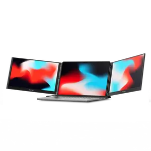 Mobile Pixels Trio 3 Pro 1400p QHD Portable Monitor for Laptop, 14.1" Triple Laptop Screen Extender for Mac/Windows, Fit 15”-16” Laptops