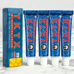 T-K-T-X  Painless Tattoo Cream 4 Pack- Blue 99% Maximum Strength - Natural Ingredients Extra Strength Tattoo For 6-8 Hours Limited Edition Tattoo Numbing Cream.