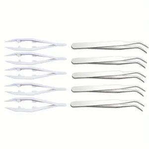 5-Piece Metal Plastic Tweezers Set, Ideal for Melting Beads, Fuse Beads, 5mm/2.6mm Iron Bead Tools & Jewelry Accessories, Hand Tools