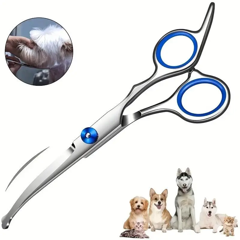 Pet Grooming Scissors, 1 Count Stainless Steel Pet Hair Trimming Scissors, Professional Pet Grooming Tools for Dogs & Cats