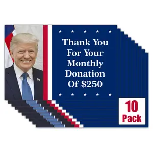 Donald Trump Prank Postcard Re-Election Donation Funny Practical Joke, Office Mail Gag  Bulk Joke Funny Practical Joke Mail Send To Friends & Family Political Gift ( 10 Pack )