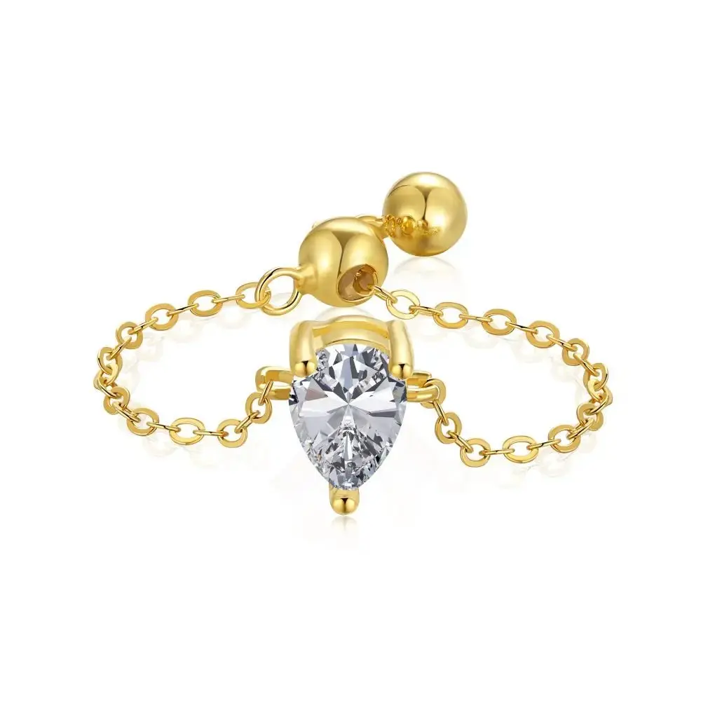 Waterdrop Shape Adjustable Open Link Chain Ring