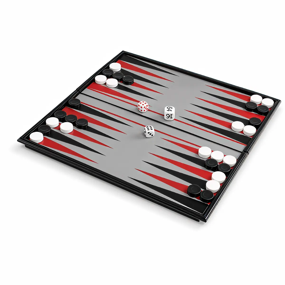 Magnetic Backgammon Set Portable Folding Board Game, Travel Size Pocket Tabletop Game with Strong Magnetic Pieces, Compact Classic Board Game for Family Game Night, Camping & Travel dice