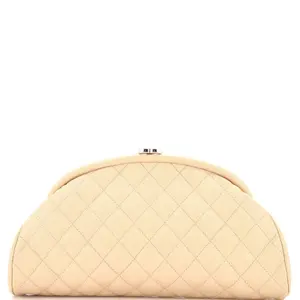 Pre-owned CHANEL Leather Clutches & Wristlets Timeless Clutch Quilted Caviar by Rebag