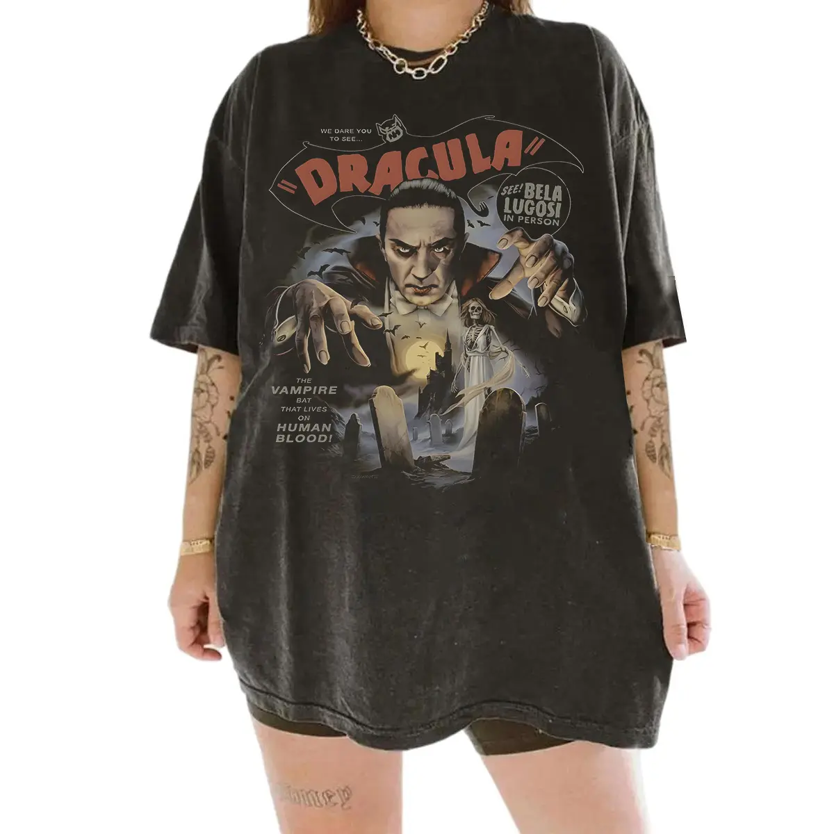 Dracula Vampire Shirt Unisex, Classic H0rr0r Movie Tee, Vintage Halloween Graphic T-Shirt, Gothic Fan Gift