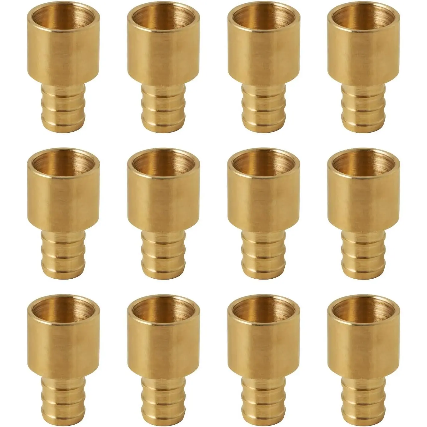 12-Pack Brass PEX Sweat Adapter - PEX 1/2" x 1/2" Female Sweat Adapter for Home, Warehouse, RV PEX&Copper Pipe, Over-Copper Tube Fit, ASTM F1807