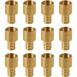 12 Pack Pex Sweat Adapter, Pex 1/2" x 1/2" Female Sweat Copper Adapter (Over Copper Tube), ASTM F1807