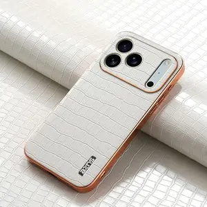 New Cowhide Crocodile Pattern High-End Business Phone Case, Wireless Charging, Unisex, Fits iPhone 17pro Max 16pro 15 14 13 12 11